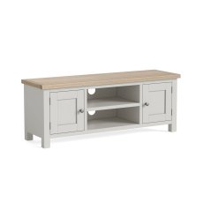 Modern Country Painted Oak Stone Grey 125cm Large TV Unit