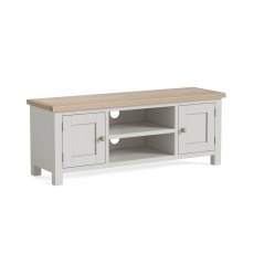 Modern Country Painted Oak Stone Grey 125cm Large TV Unit