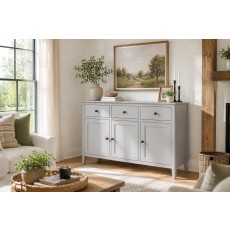 Stowe Painted Grey Large 3 Door Sideboard