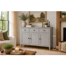 Stowe Painted Grey Large 3 Door Sideboard