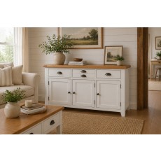 Cotswold White Large 3 Door Sideboard - 137cm Wide