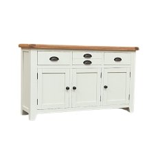 Cotswold White Large 3 Door Sideboard - 137cm Wide