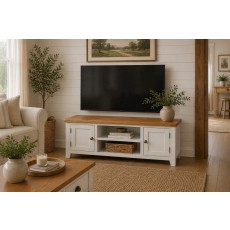 Cotswold White Large TV Stand 120cm Wide