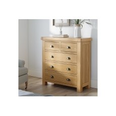 Normandy Chunky Country Oak 2 Over 3 Chest of Drawers