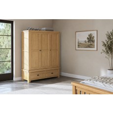 Normandy Chunky Country Oak Triple Wardrobe Normandy Chunky Country Oak Triple Wardrobe