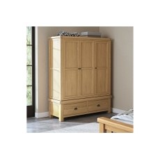Normandy Chunky Country Oak Triple Wardrobe