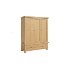 Normandy Chunky Country Oak Triple Wardrobe