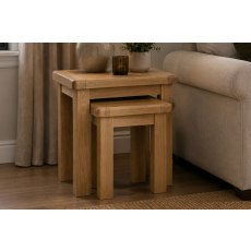Normandy Chunky Country Oak Nest of Tables Normandy Chunky Country Oak Nest of Tables