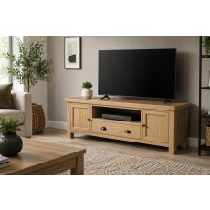 Normandy Chunky Country Oak 190cm TV Unit Normandy Chunky Country Oak 190cm TV Unit