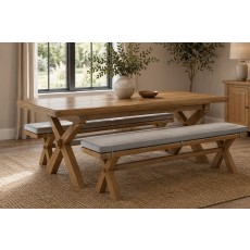 Normandy Chunky Country Oak Cross-Leg Extending Dining Table Normandy Chunky Country Oak Cross-Leg Extending Dining Table
