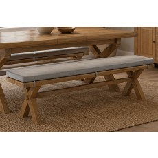 Normandy Chunky Country Oak Cross-Leg Dining Bench Normandy Chunky Country Oak Cross-Leg Dining Bench