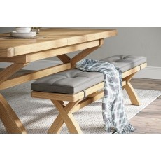 Normandy Chunky Country Oak Cross-Leg Dining Bench Normandy Chunky Country Oak Cross-Leg Dining Bench