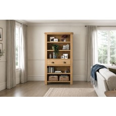 Normandy Chunky Country Oak Large Bookcase Normandy Chunky Country Oak Large Bookcase