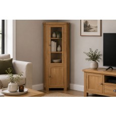 Normandy Chunky Country Oak Corner Display Cabinet Normandy Chunky Country Oak Corner Display Cabinet