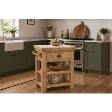 Normandy Chunky Country Oak Small Kitchen Island Unit Normandy Chunky Country Oak Small Kitchen Island Unit