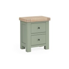 Salcombe Painted Oak Sage Green Bedside Table Salcombe Painted Oak Sage Green Bedside Table