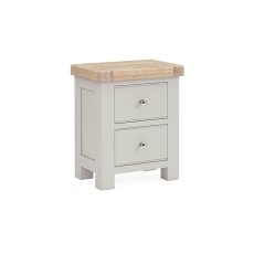 Salcombe Painted Oak Stone Grey Bedside Table