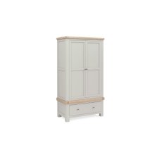 Salcombe Painted Oak Stone Grey Gents Wardrobe