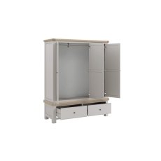 Salcombe Painted Oak Stone Grey Triple Wardrobe