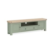 Salcombe Painted Oak Sage Green 190cm TV Unit