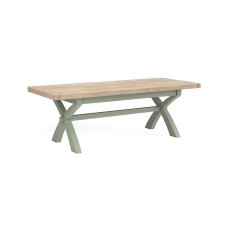 Salcombe Painted Oak Sage Green Cross-Leg Extending Dining Table