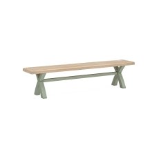 Salcombe Painted Oak Sage Green Cross-Leg Dining Bench