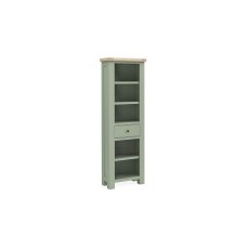 Salcombe Painted Oak Sage Green Slim Bookcase