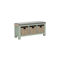 Salcombe Painted Oak Sage Green Storage Bench