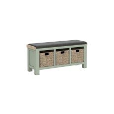 Salcombe Painted Oak Sage Green Storage Bench
