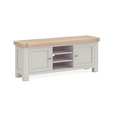 Salcombe Painted Oak Stone Grey 140cm TV Unit