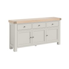 Salcombe Painted Oak Stone Grey Large Sideboard