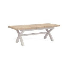 Salcombe Painted Oak Stone Grey Cross-Leg Extending Dining Table