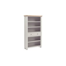 Salcombe Painted Oak Stone Grey Large Bookcase