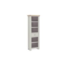 Salcombe Painted Oak Stone Grey Slim Bookcase