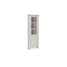 Salcombe Painted Oak Stone Grey Corner Display Cabinet