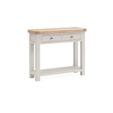 Salcombe Painted Oak Stone Grey Console Table