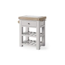 Salcombe Painted Oak Stone Grey Small Kitchen Island
