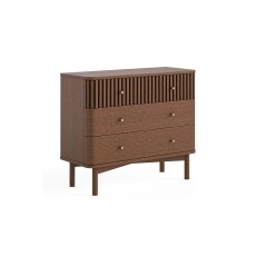 Soho Brown Oak Slatted 3 Drawer Chest of Drawers