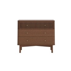 Soho Brown Oak Slatted 3 Drawer Chest of Drawers