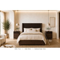 Soho Brown Oak Slatted Bed Frame