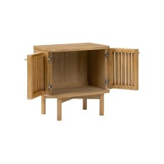 Soho Natural Oak Slatted Bedside Table