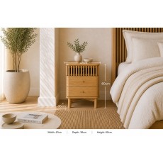 Soho Natural Oak Slatted 3 Drawer Bedside Table