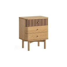 Soho Natural Oak Slatted 3 Drawer Bedside Table