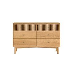 Soho Natural Oak Slatted 6 Drawer Chest of Drawers Soho Natural Oak Slatted 6 Drawer Chest of Drawers