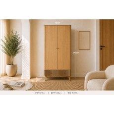 Soho Natural Oak Slatted Gents Wardrobe