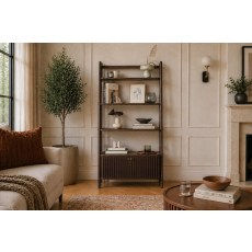 Soho Brown Oak Slatted Display Bookcase