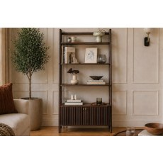 Soho Brown Oak Slatted Display Bookcase