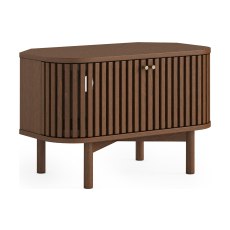 Soho Brown Oak Slatted Corner TV Unit