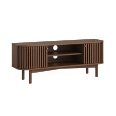 Soho Brown Oak Slatted Small TV Unit