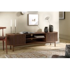 Soho Brown Oak Slatted Large TV Unit